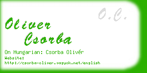 oliver csorba business card